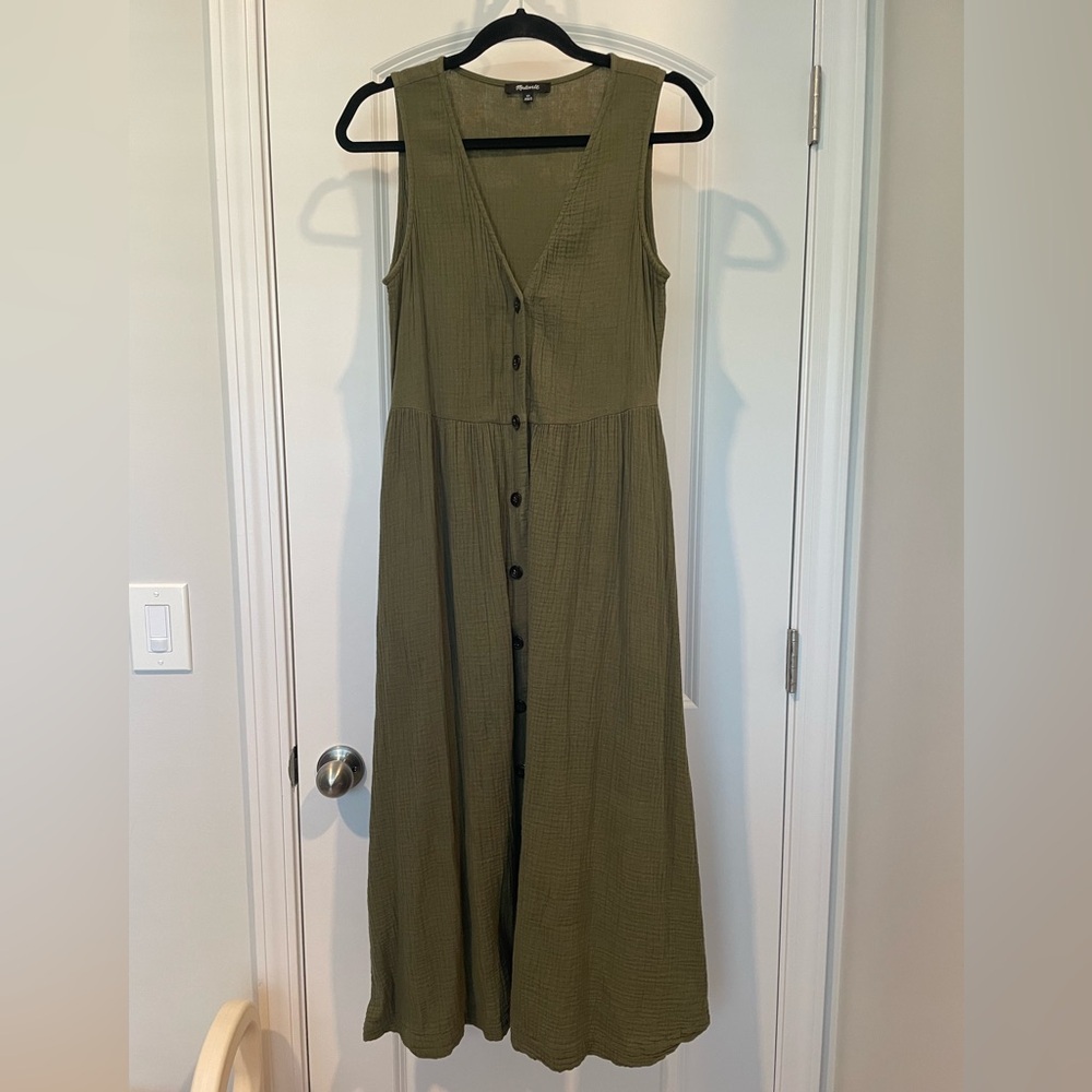 Gauze casual button down dress